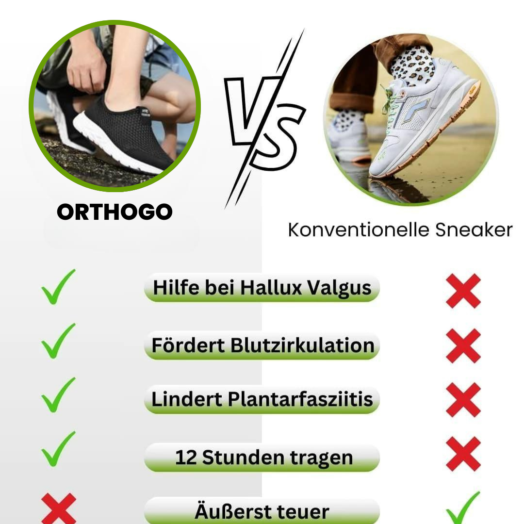 OrthoGo - schmerzlindernder, federleichter und wasserfester Ortho Schuh - Sonderaktion 1+1 Gratis