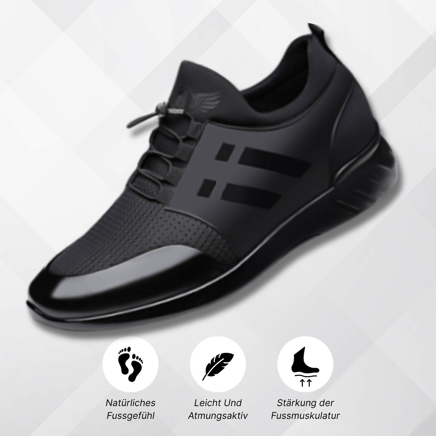 Alcantro Nero – Eleganter orthopädischer Herren-Sneaker