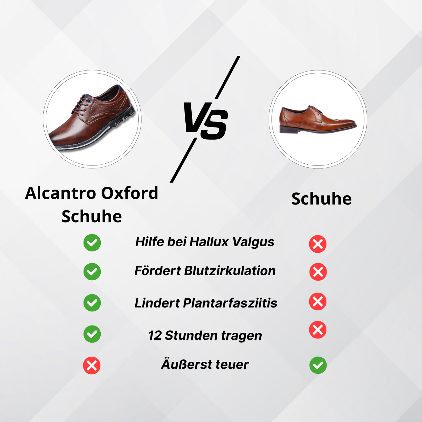 Alcantro Signature Orthopädische Oxford schuhe