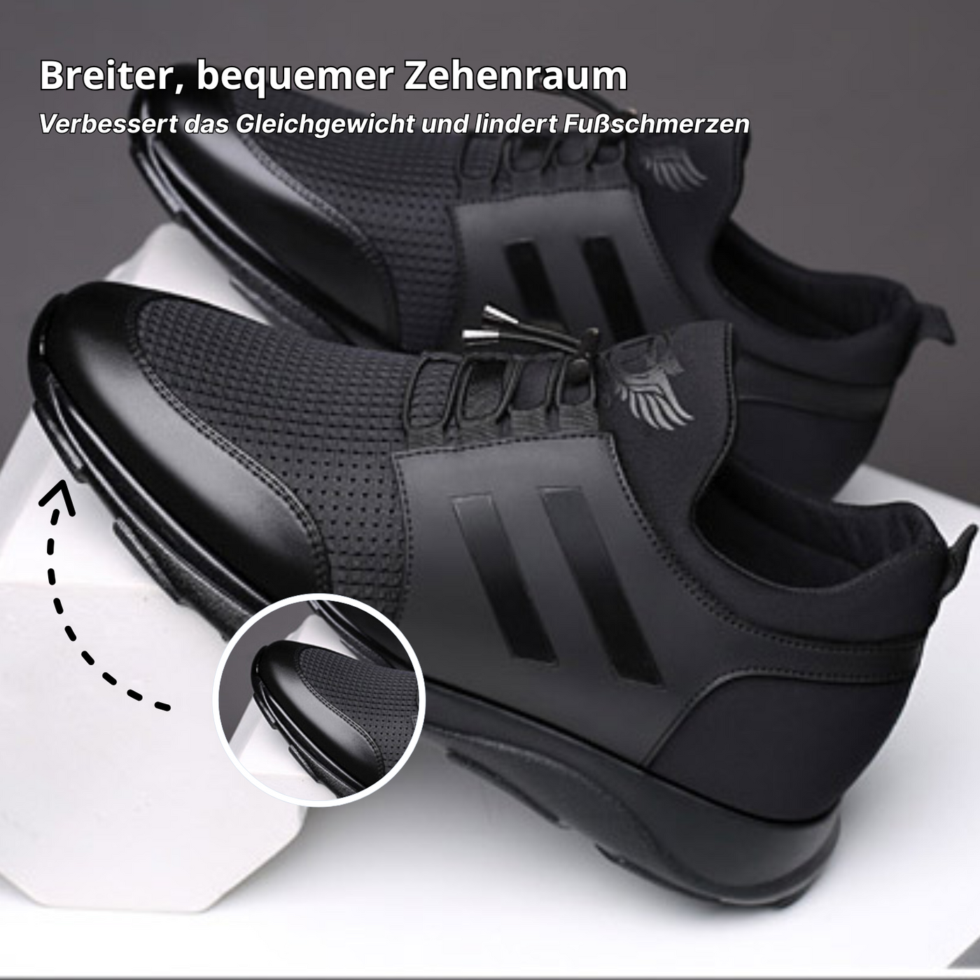 Alcantro Nero – Eleganter orthopädischer Herren-Sneaker