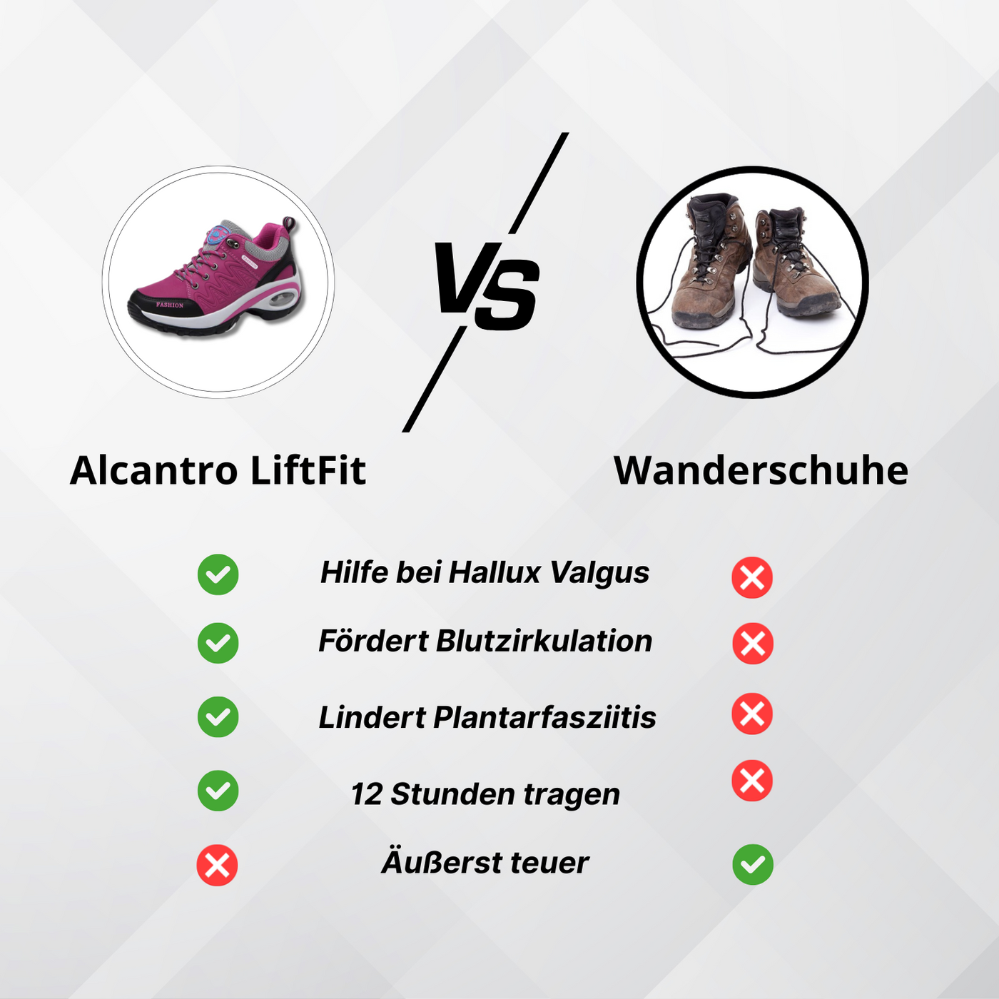 Alcantro LiftFit – Orthopädische Sneakers für Damen