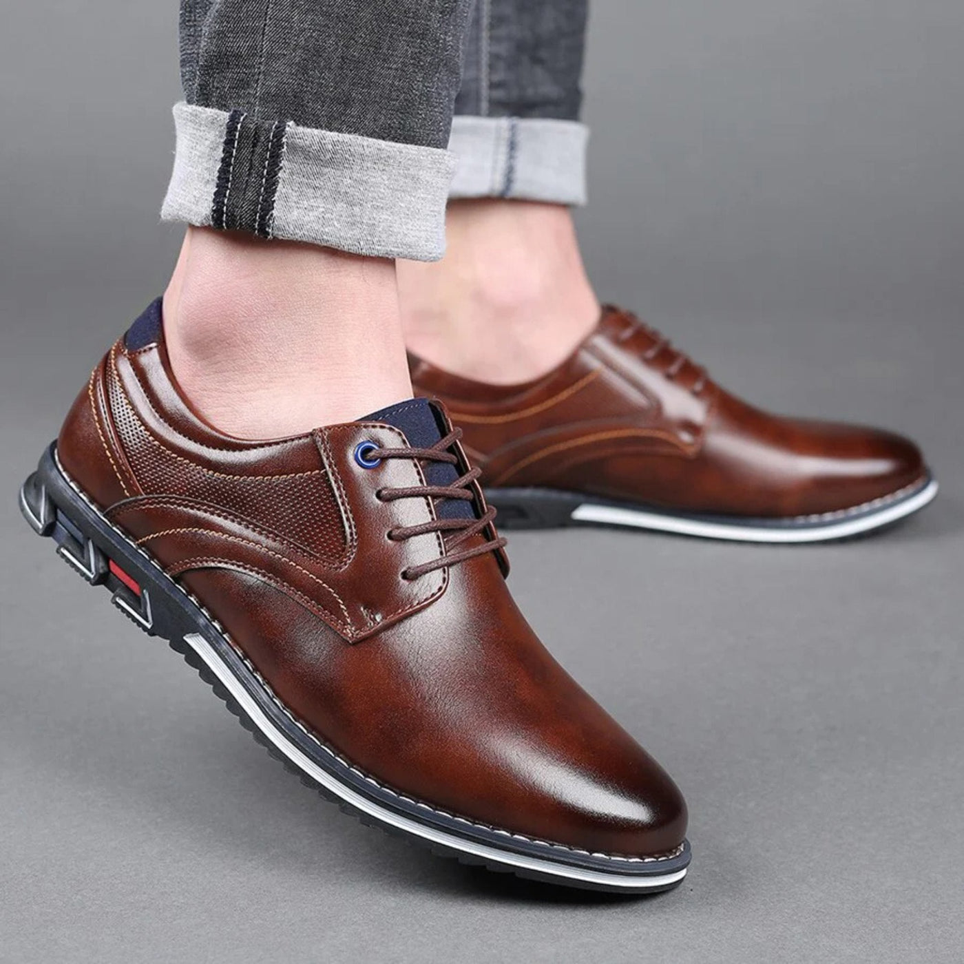 Alcantro Signature Orthopädische Oxford schuhe - Braun