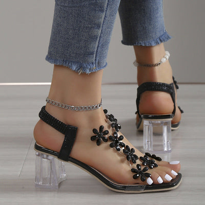 Heidi - Verschnörkelte Sandalen mit Luxusabsatz